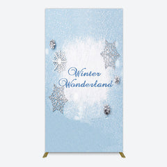 Lofaris Blue White Glitter Winter Wonderland Rectangle Backdrop