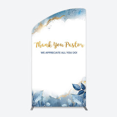 Lofaris Blue White Marbled Thank You Pastor Arch Backdrop