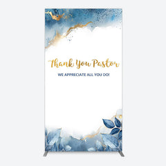 Lofaris Blue White Marbled Thank You Pastor Arch Backdrop