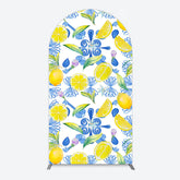 Lofaris Blue White Mediterranean Lemon Birthday Arch Backdrop