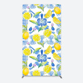 Lofaris Blue White Mediterranean Lemon Birthday Rectangle Backdrop