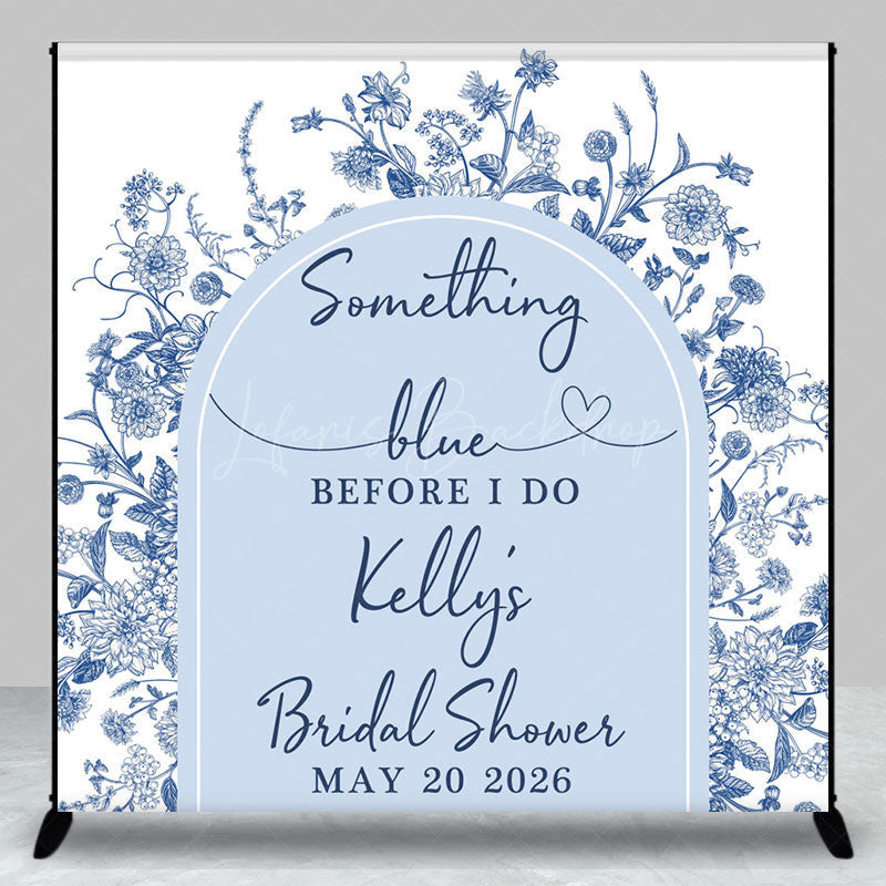 Lofaris Blue White Porcelain Custom Name Bridal Shower Backdrop