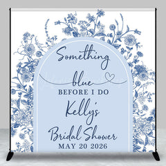 Lofaris Blue White Porcelain Custom Name Bridal Shower Backdrop