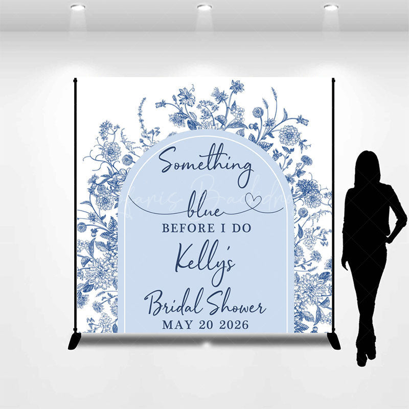 Lofaris Blue White Porcelain Custom Name Bridal Shower Backdrop