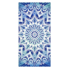 Lofaris Blue White Porcelain Floral Custom Name Beach Towel