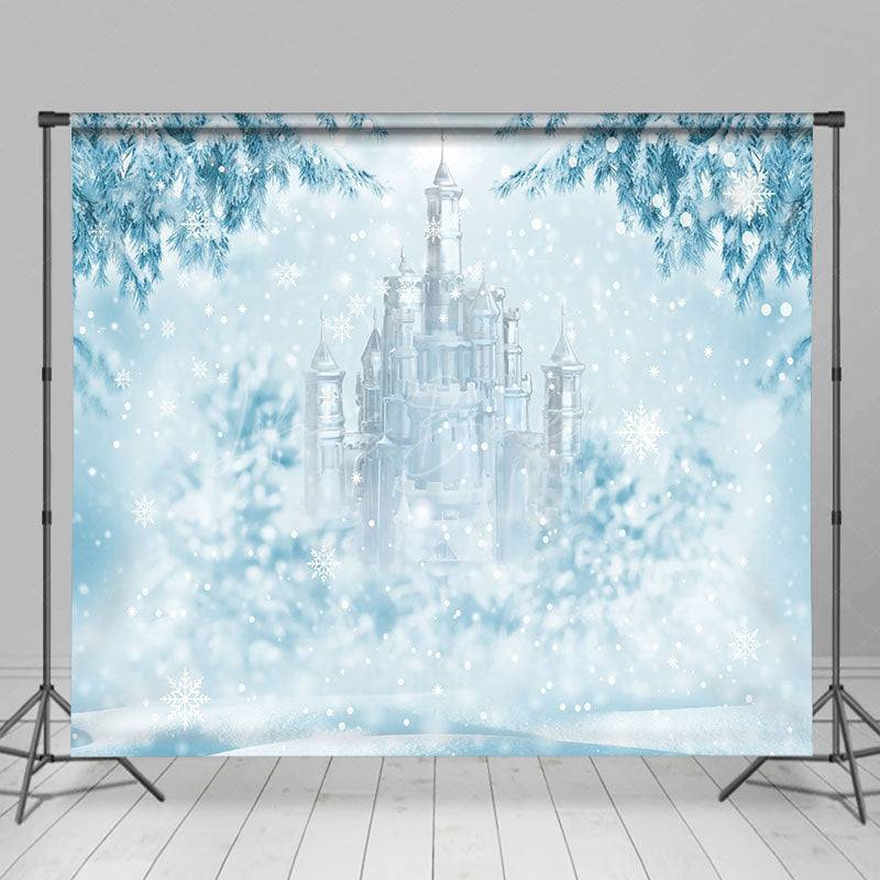 Lofaris Blue White Snowflake Marble Floor Room Set Backdrop