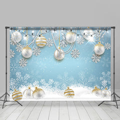 Lofaris Blue White Snowflake Marble Floor Room Set Backdrop