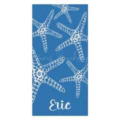 Lofaris Blue White Stars Summer Custom Name Beach Towel