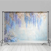 Lofaris Blue Wisteria Fine Art Backdrop Hanging Purple Floral Photography Background Dreamy Pastel Blossoms Photo Studio Prop