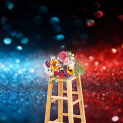Lofaris Blurred Red Blue Shiny Photography Studio Backdrop