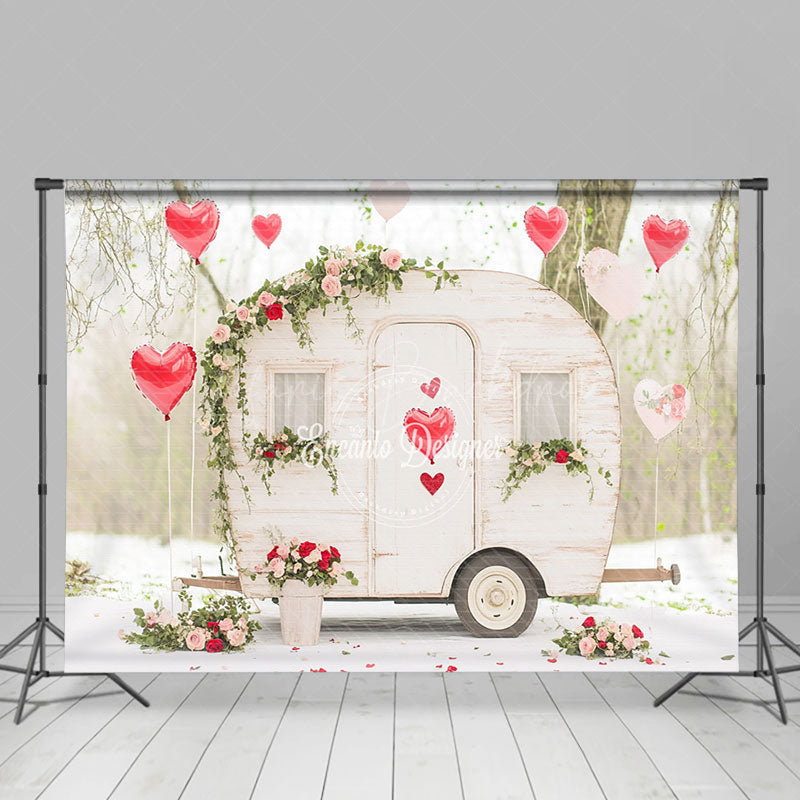 Lofaris Blurry Forest Scene Romantic Motorhome Backdrop