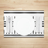 Lofaris Boho Abstract Black White Pattern Set of 4 Placemats