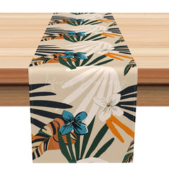 Lofaris Boho Abstract Earth Tone Table Runner Fine Art Geometric Design Fresh Modern Neutral Kitchen or Dining Decor