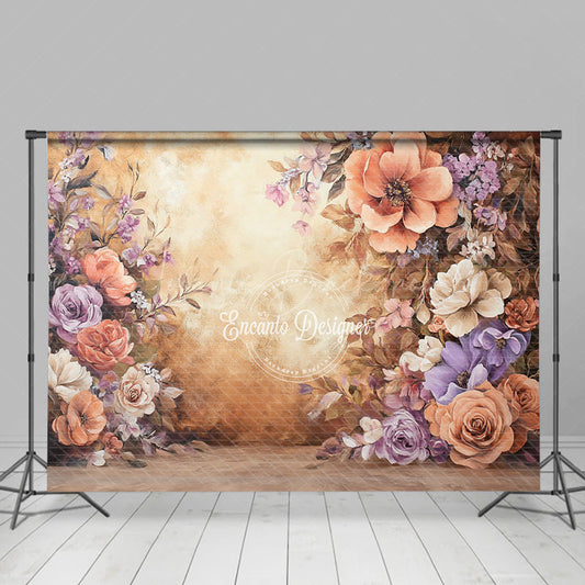 Lofaris Boho Autumn Floral Retro Wall Photography Backdrop