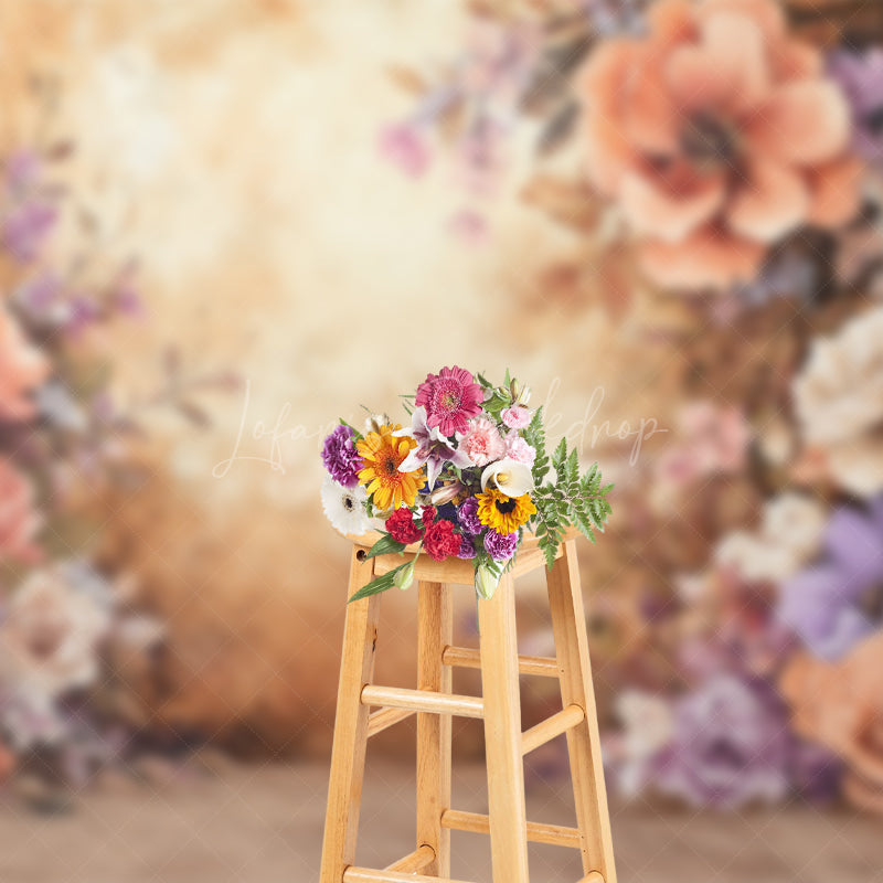 Lofaris Boho Autumn Floral Retro Wall Photography Backdrop
