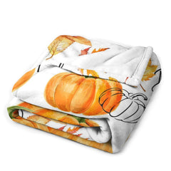 Lofaris Boho Autumn Pumpkin Custom Name Soft Warm Blanket