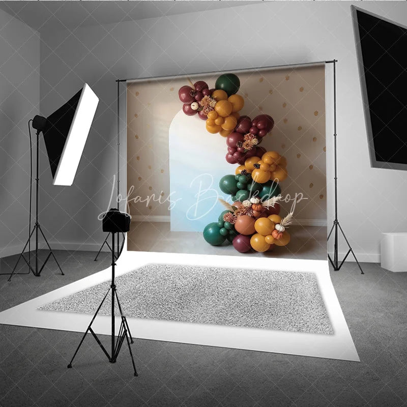 Lofaris Boho Balloon Arch Backdrop Fall Pumpkin Pampas Grass Background Autumn Harvest Birthday Baby Shower Decoration