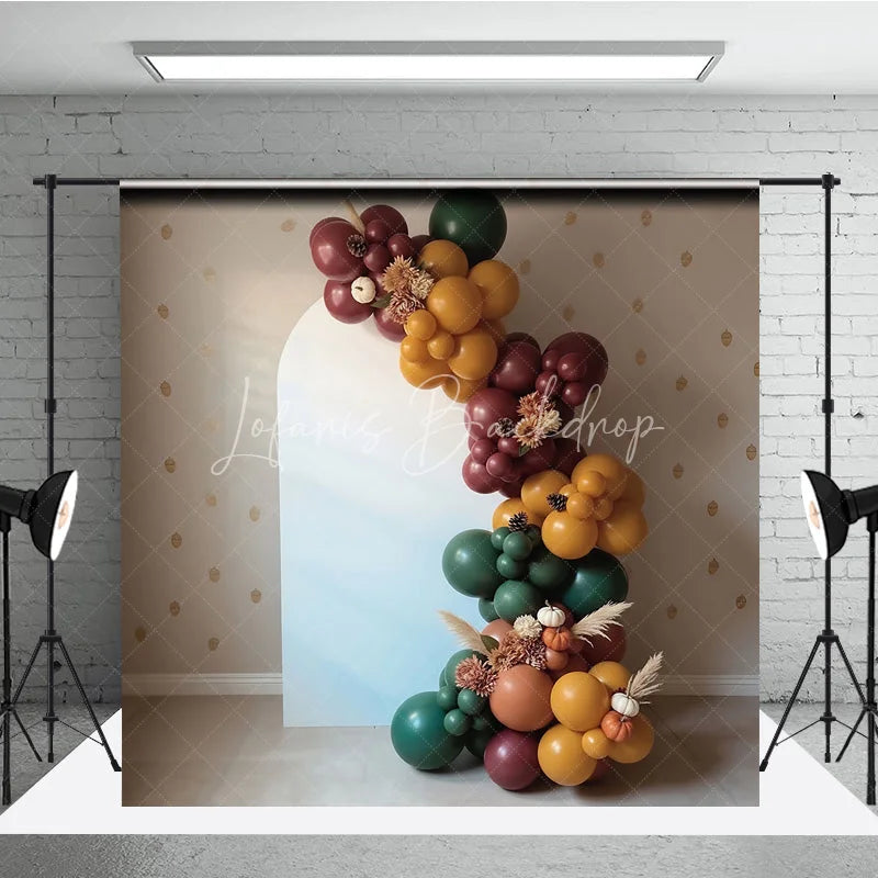Lofaris Boho Balloon Arch Backdrop Fall Pumpkin Pampas Grass Background Autumn Harvest Birthday Baby Shower Decoration