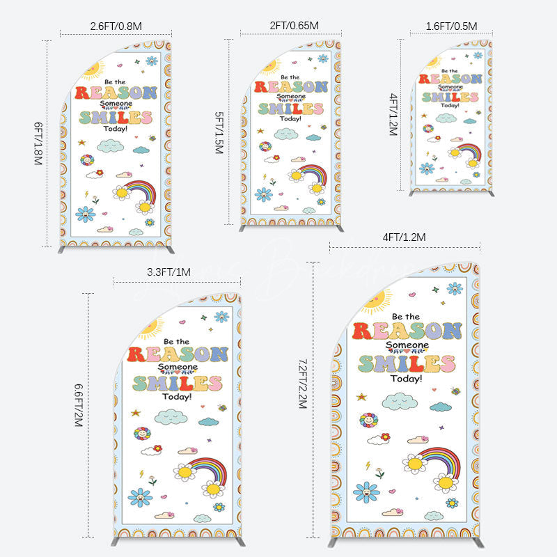 Lofaris Boho Be The Reason Someone Smiles Today Half Moon Arch Backdrop