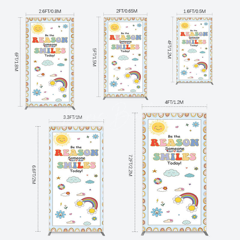 Lofaris Boho Be The Reason Someone Smiles Today Rectangle Backdrop