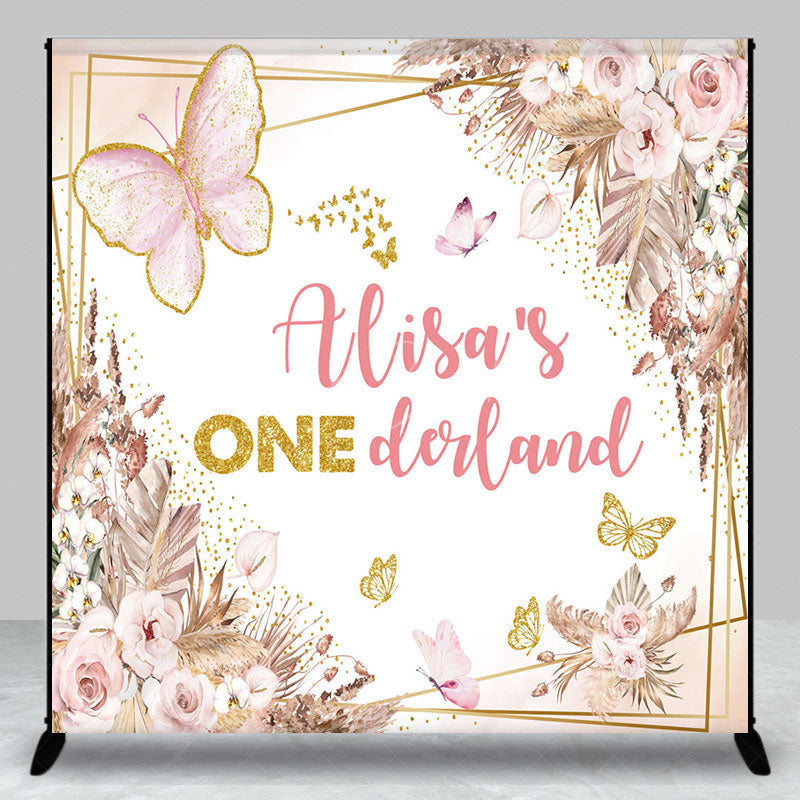 Lofaris Boho Butterfly Onederland Custom Birthday Backdrop