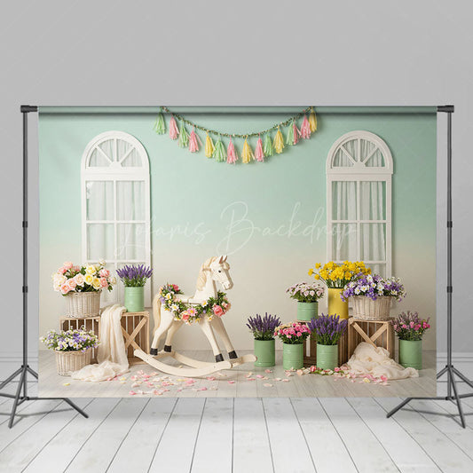 Lofaris Boho Carrousel Floral And Fresh Wedding Backdrop