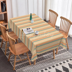 Lofaris Boho Colorful Striped Rectangle Tablecloth Texture Pattern for Kitchen Dining Party Decor Washable Table Cover