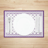 Lofaris Boho Elegant Purple White Rhombus Set Of 4 Placemats
