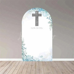 Lofaris Boho Floral Baptism Arch Backdrop Delicate Flower for Christening Party Spring Garden Photo Decor Kids