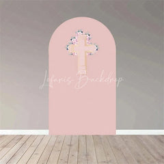 Lofaris Boho Floral Baptism Arch Backdrop Delicate Flower for Christening Party Spring Garden Photo Decor Kids