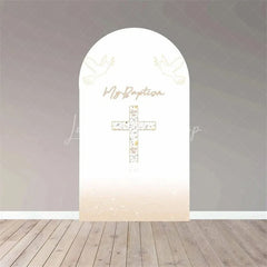 Lofaris Boho Floral Baptism Arch Backdrop Delicate Flower for Christening Party Spring Garden Photo Decor Kids