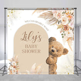 Lofaris Boho Floral Bearly Wait Custom Baby Shower Backdrop