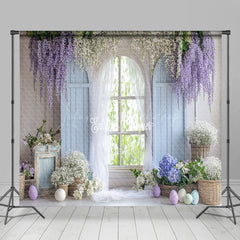 Lofaris Boho Floral Cabine Easter Photo Room Set Backdrop