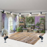 Lofaris Boho Floral Cabine Easter Photo Room Set Backdrop
