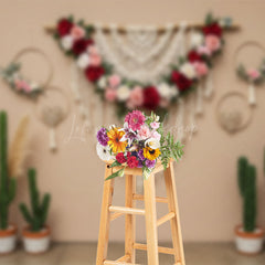 Lofaris Boho Floral Cactus Sweet Lovely Wedding Backdrop