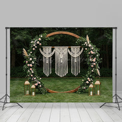 Lofaris Boho Floral Circular Wedding Decor Room Set Backdrop