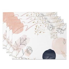 Lofaris Boho Floral Fine Art Sweet Color Set of 4 Placemats