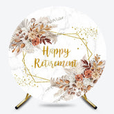 Lofaris Boho Floral Marbled Round Happy Retirement Backdrop