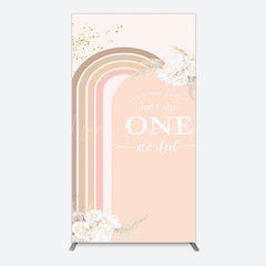 Lofaris Boho Floral Rainbow Isnt She Onederful Arch Backdrop