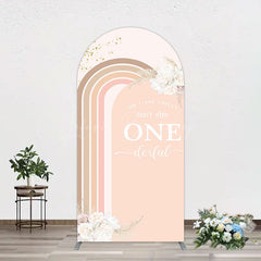 Lofaris Boho Floral Rainbow Isnt She Onederful Arch Backdrop