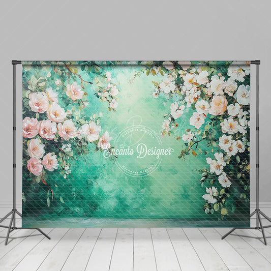 Lofaris Boho Fresh Green Color Floral Spring Photo Backdrop