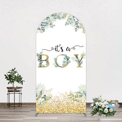 Lofaris Boho Glitter Plants Fresh Baby Shower Arch Backdrop