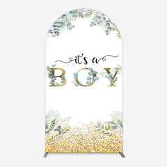 Lofaris Boho Glitter Plants Fresh Baby Shower Arch Backdrop