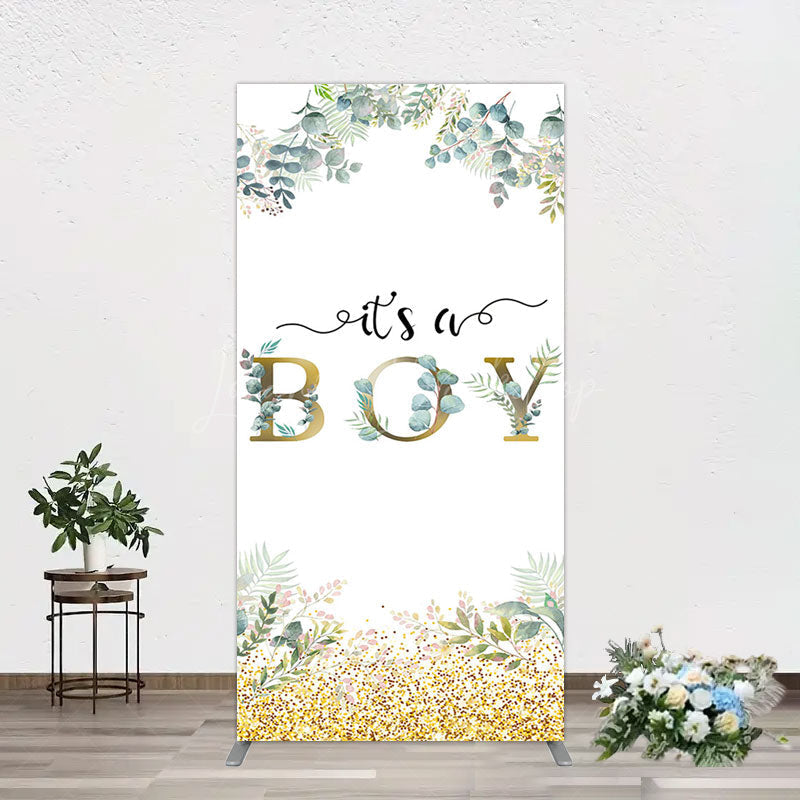 Lofaris Boho Glitter Plants Fresh Baby Shower Rectangle Backdrop
