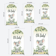 Lofaris Boho Green Glitter Koala Baby Shower Arch Backdrop