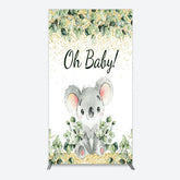 Lofaris Boho Green Glitter Koala Baby Shower Rectangle Backdrop