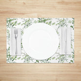 Lofaris Boho Green Leaf and Branch Placemats Set of 4 for Rustic Botanical Farmhouse Dining Table Decor
