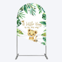 Lofaris Boho Green Leaves Lion Baby Shower Arch Backdrop