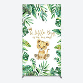 Lofaris Boho Green Leaves Lion Baby Shower Rectangle Backdrop
