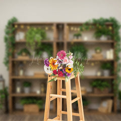 Lofaris Boho Green Plants Shelves Indoor Spring Backdrop